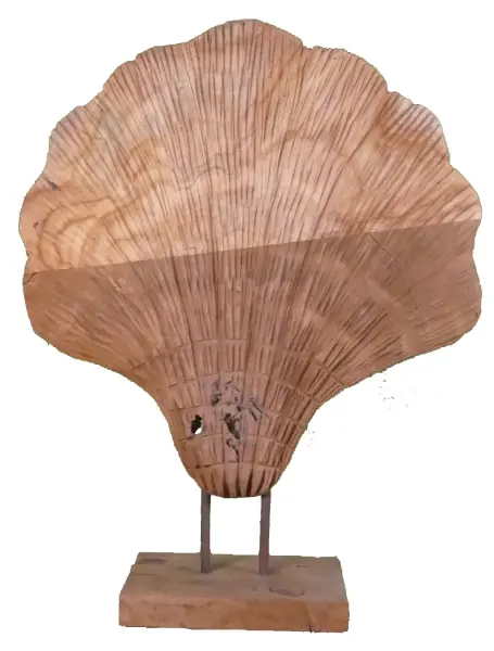 Product image of the product “A shell made from teak wood on a stand ”